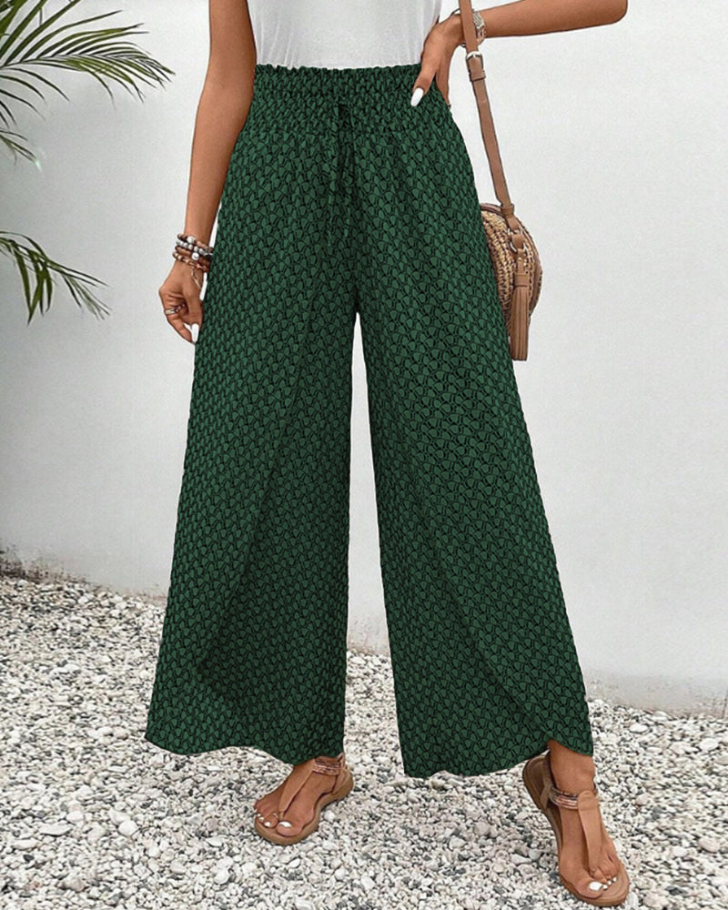 Drawstring Pants with Elastic Cuffs