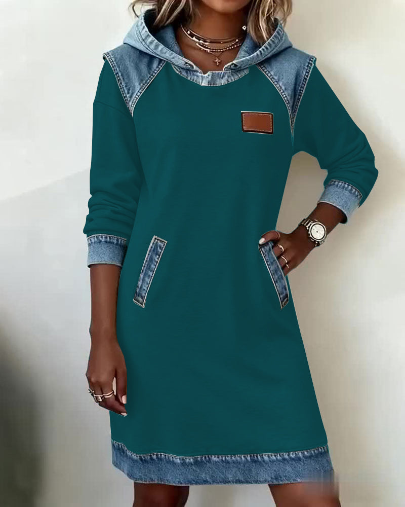 Laluna® | Dress with hood and contrasting inserts