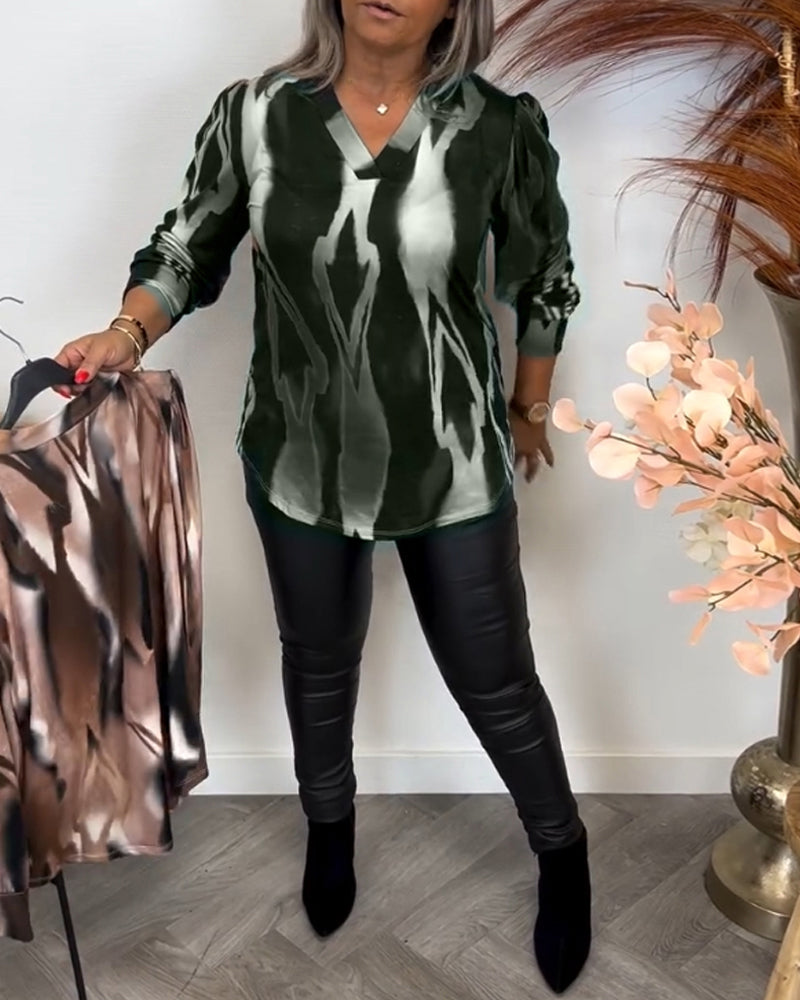 Wrap Blouse with Contrasting Collar