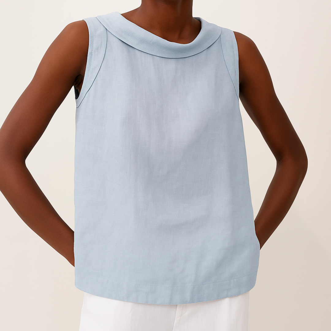 Laluna® | Sleeveless Roll Collar Top