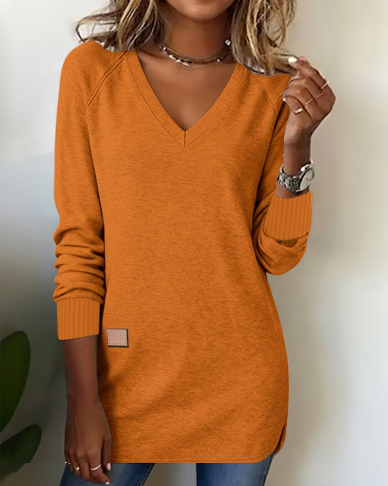 Laluna® | Fashionable Sweatshirt with V-Neck