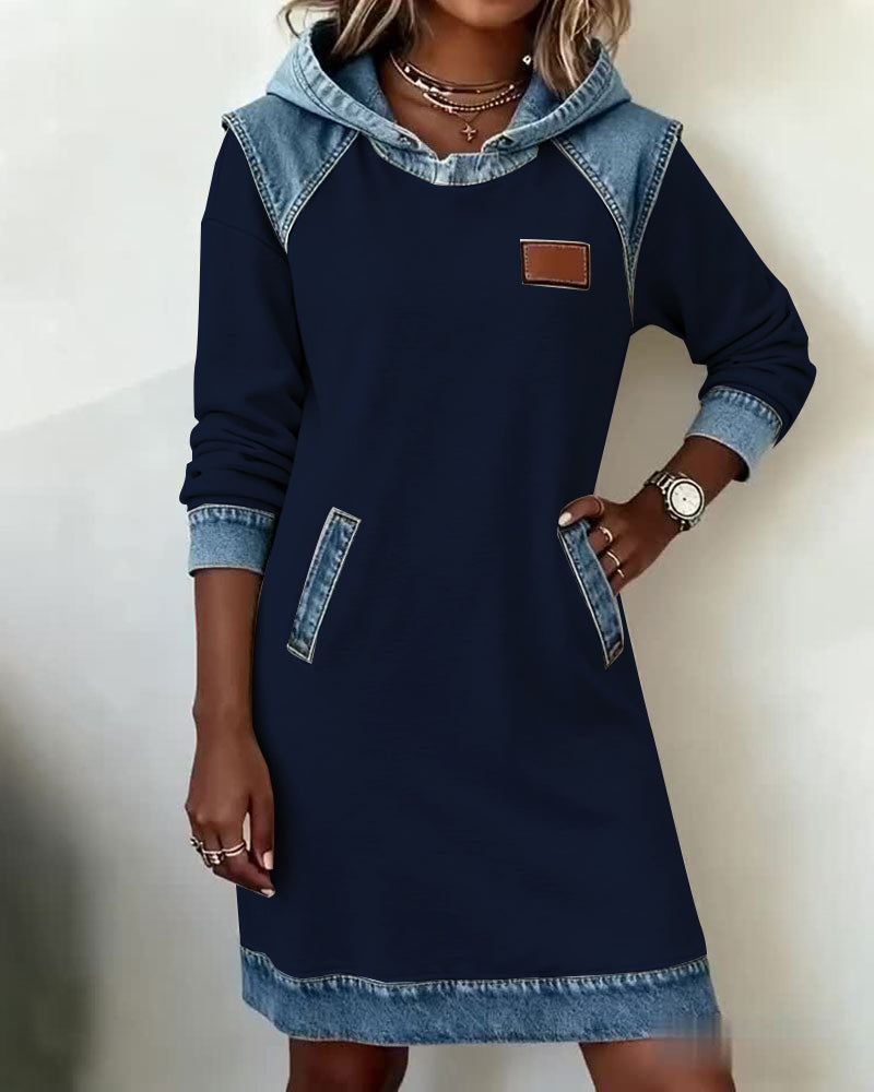 Laluna® | Dress with hood and contrasting inserts
