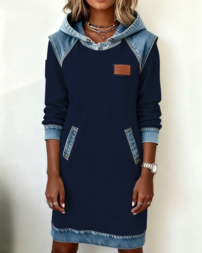 Laluna® | Dress with hood and contrasting inserts