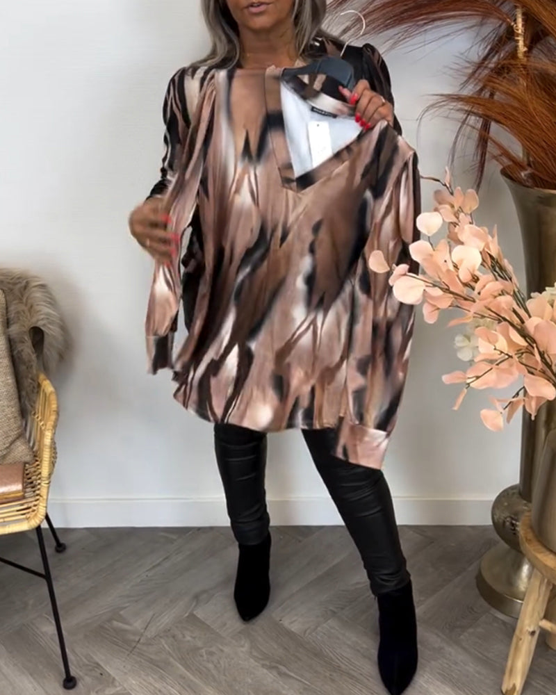 Wrap Blouse with Contrasting Collar