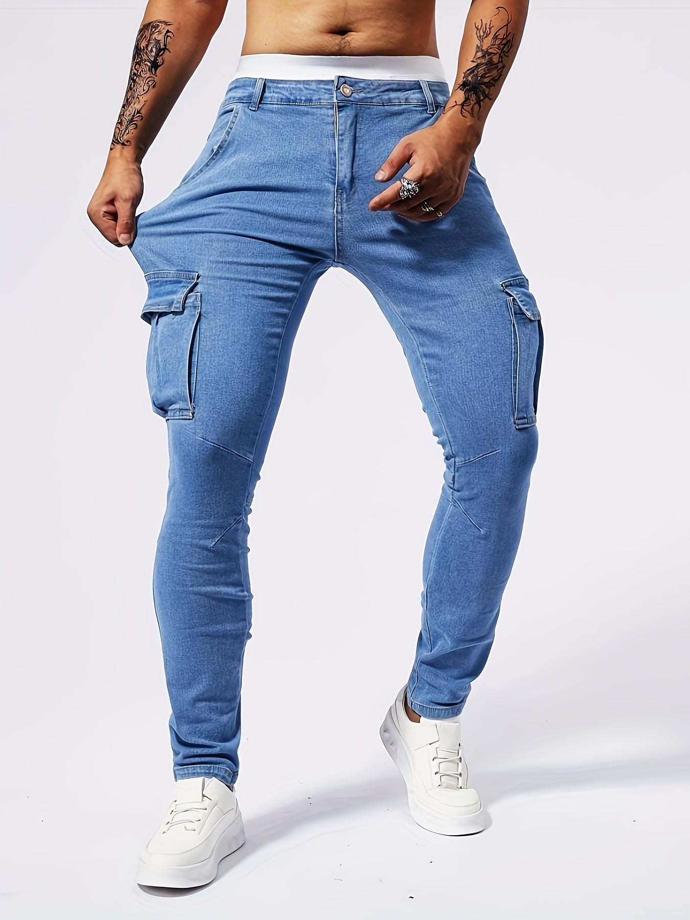 Laluna® | Tailored Slim Cargo Jeans