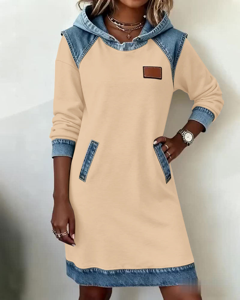 Laluna® | Dress with hood and contrasting inserts