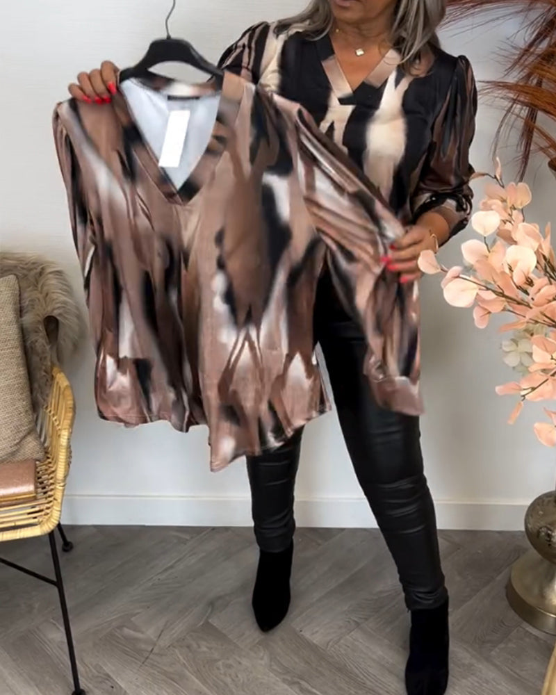 Wrap Blouse with Contrasting Collar