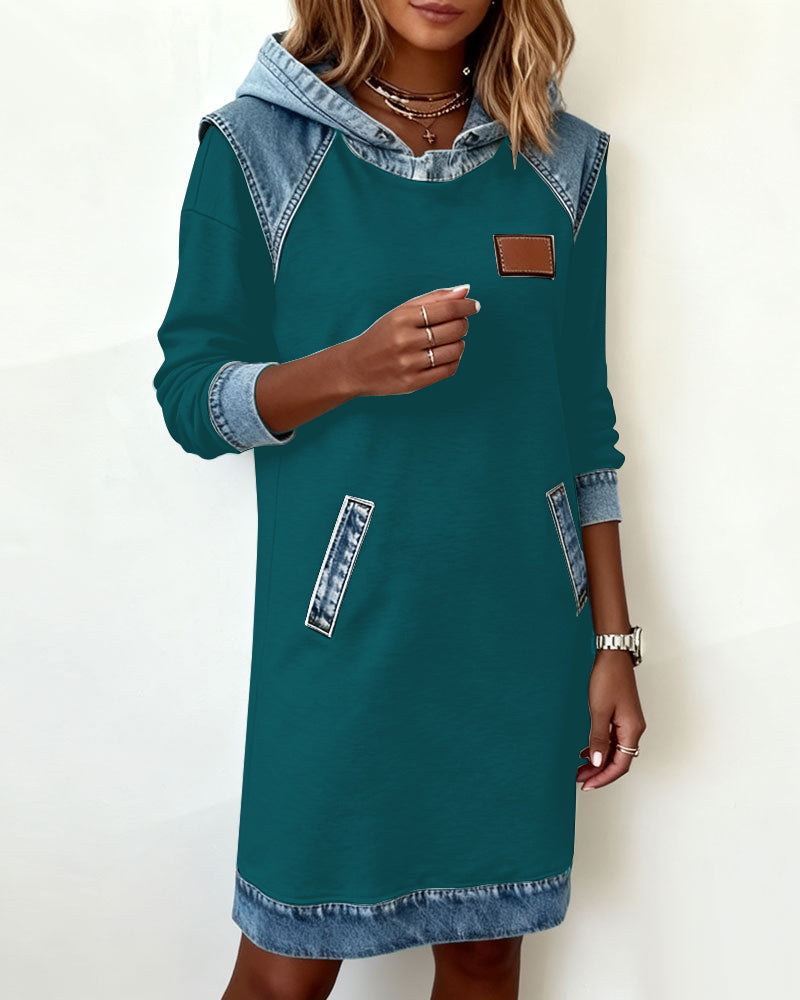 Laluna® | Dress with hood and contrasting inserts