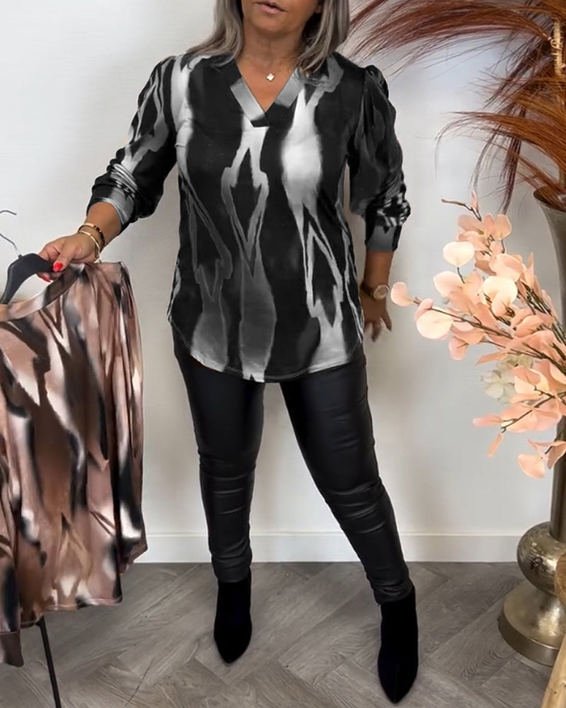 Wrap Blouse with Contrasting Collar