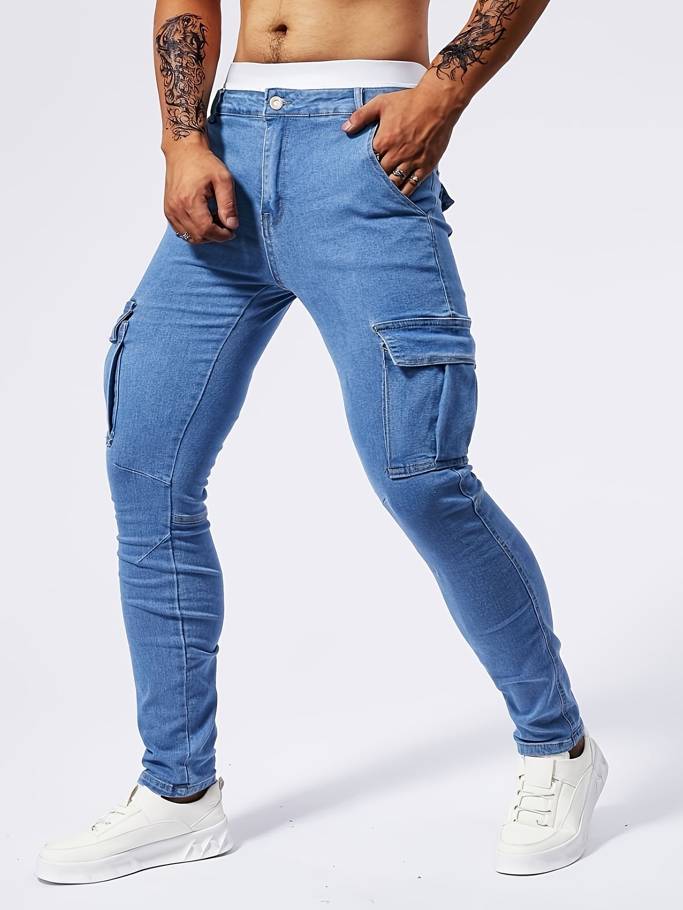 Laluna® | Tailored Slim Cargo Jeans