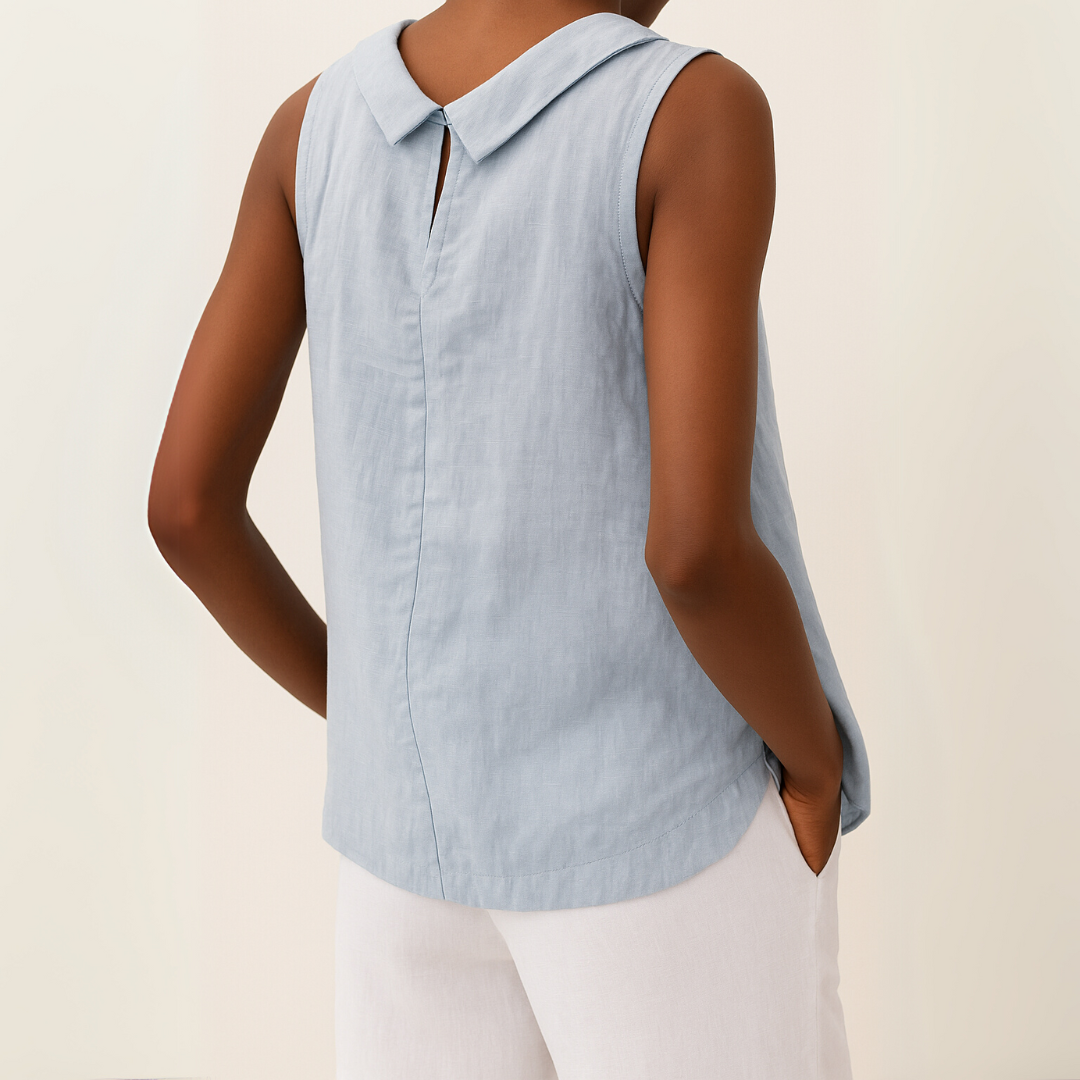 Laluna® | Sleeveless Roll Collar Top