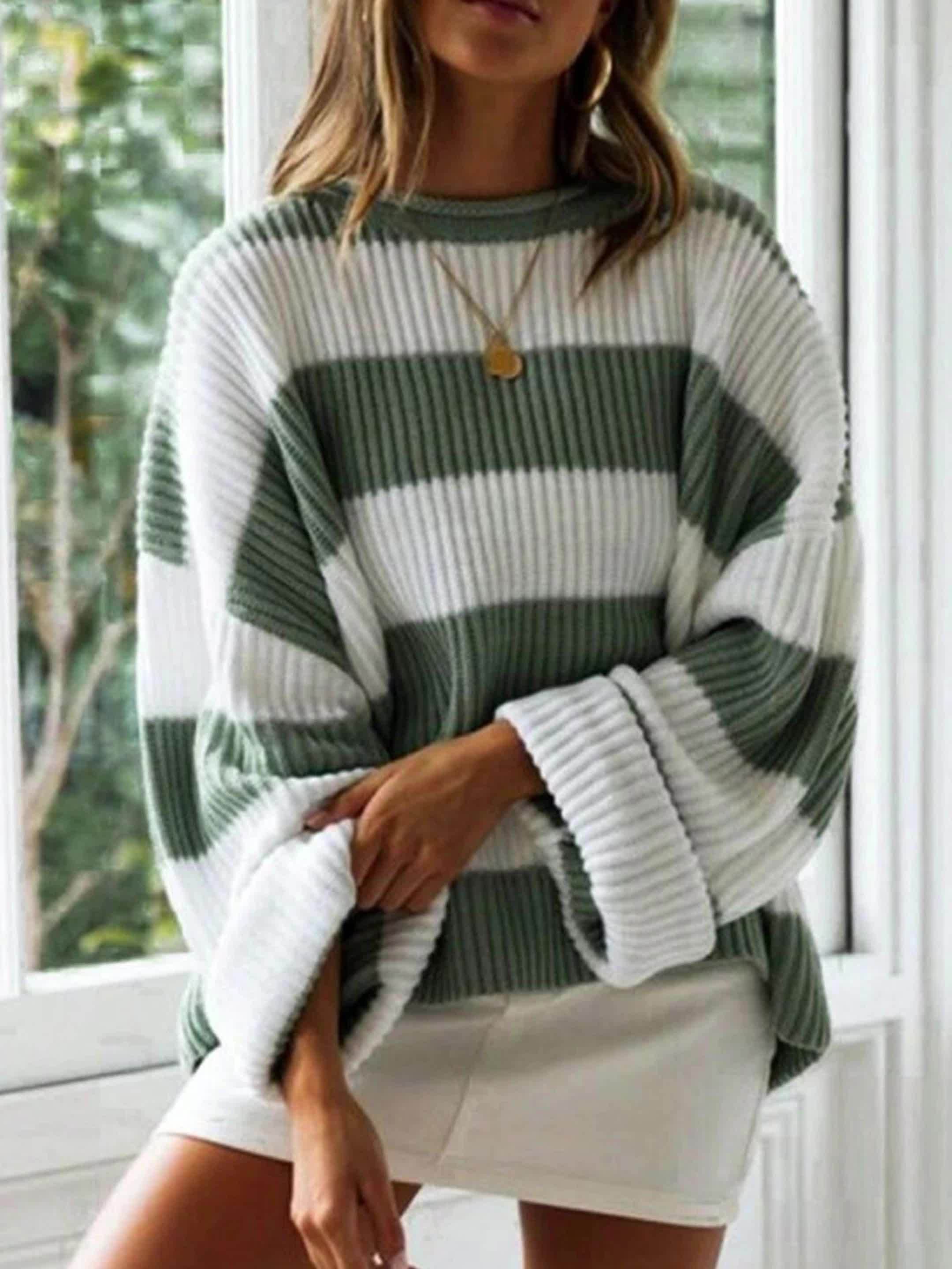 Laluna® | Striped Round Neck Sweater