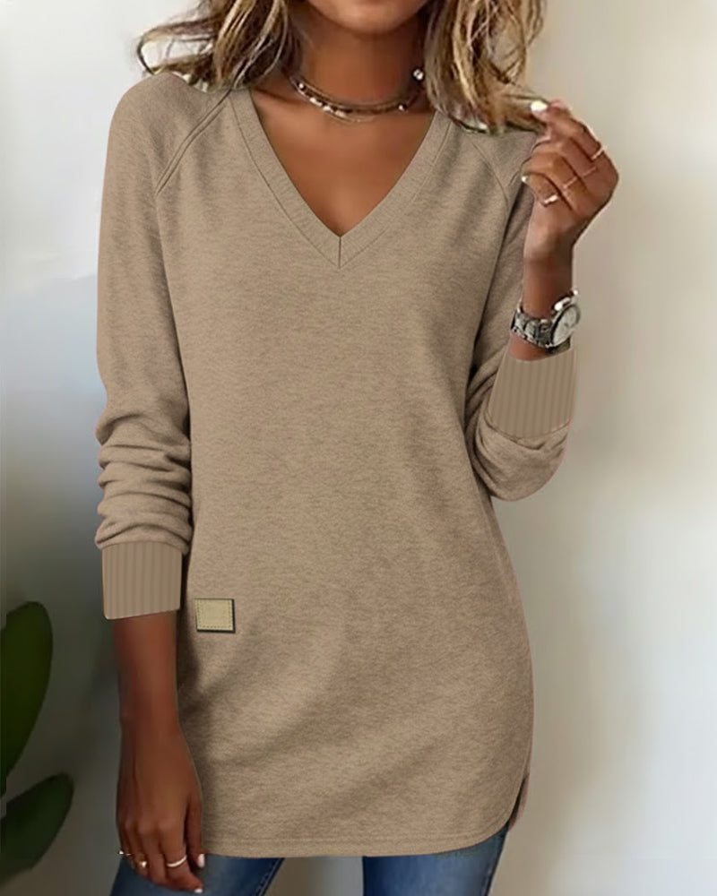 Laluna® | Fashionable Sweatshirt with V-Neck