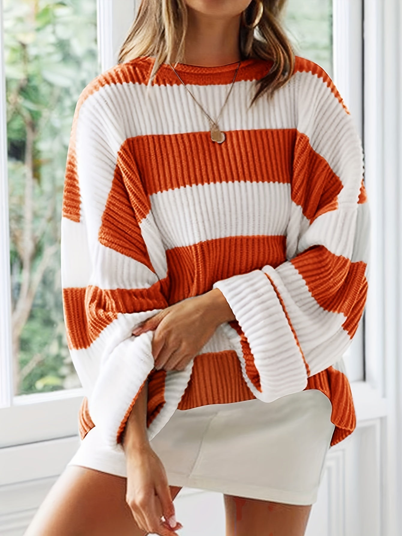 Laluna® | Striped Round Neck Sweater