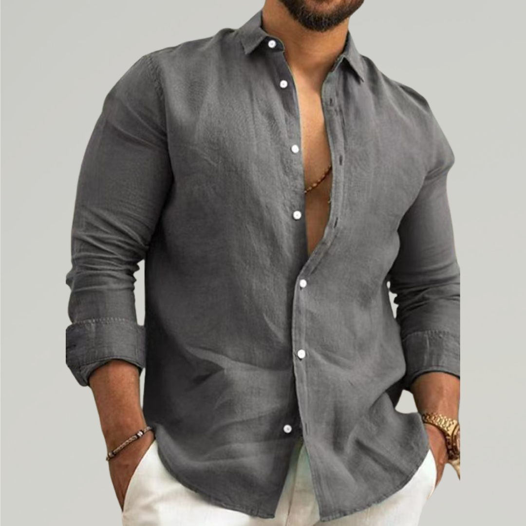 Thomas™ - Cotton Shirt Featuring an Italian Collar