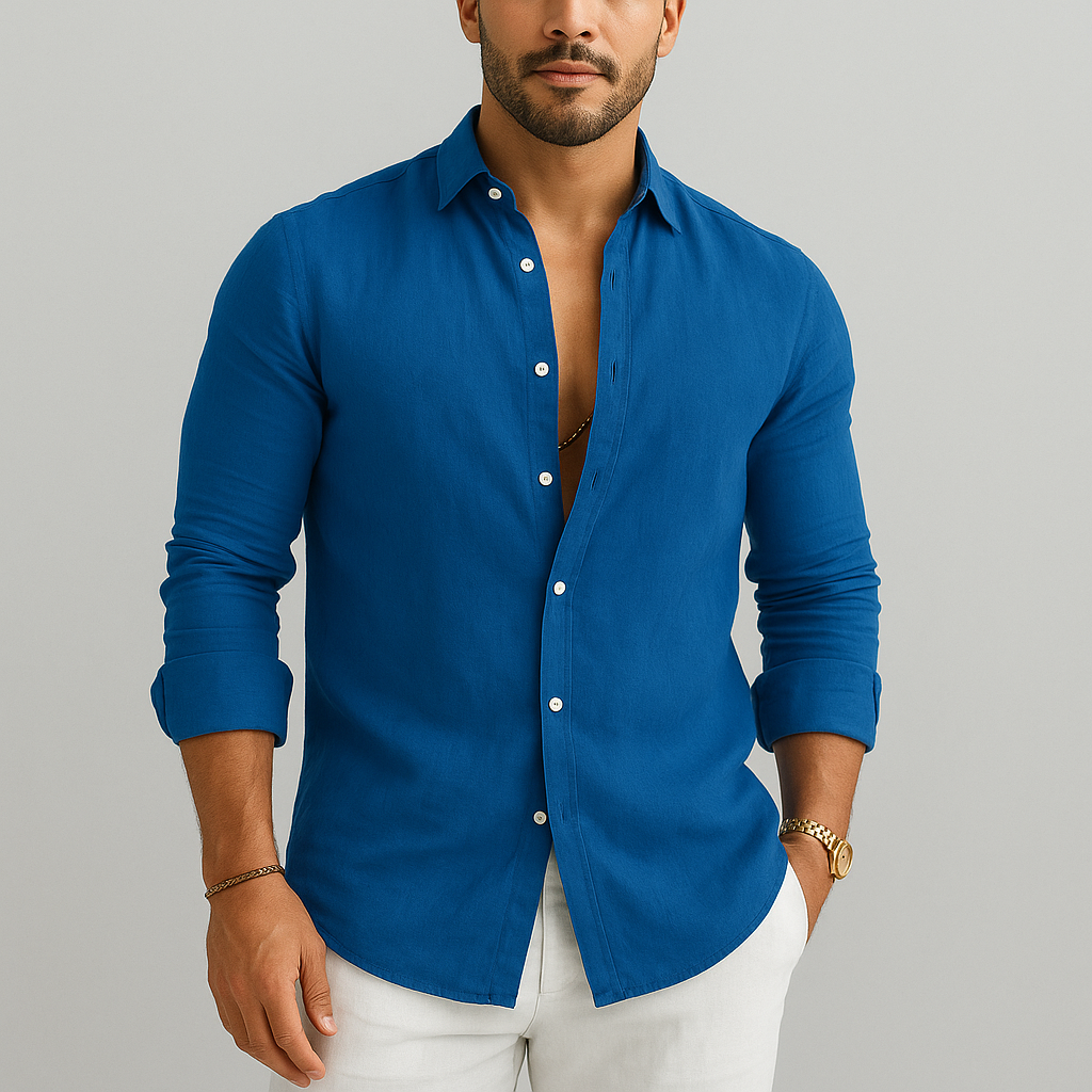 Thomas™ - Cotton Shirt Featuring an Italian Collar