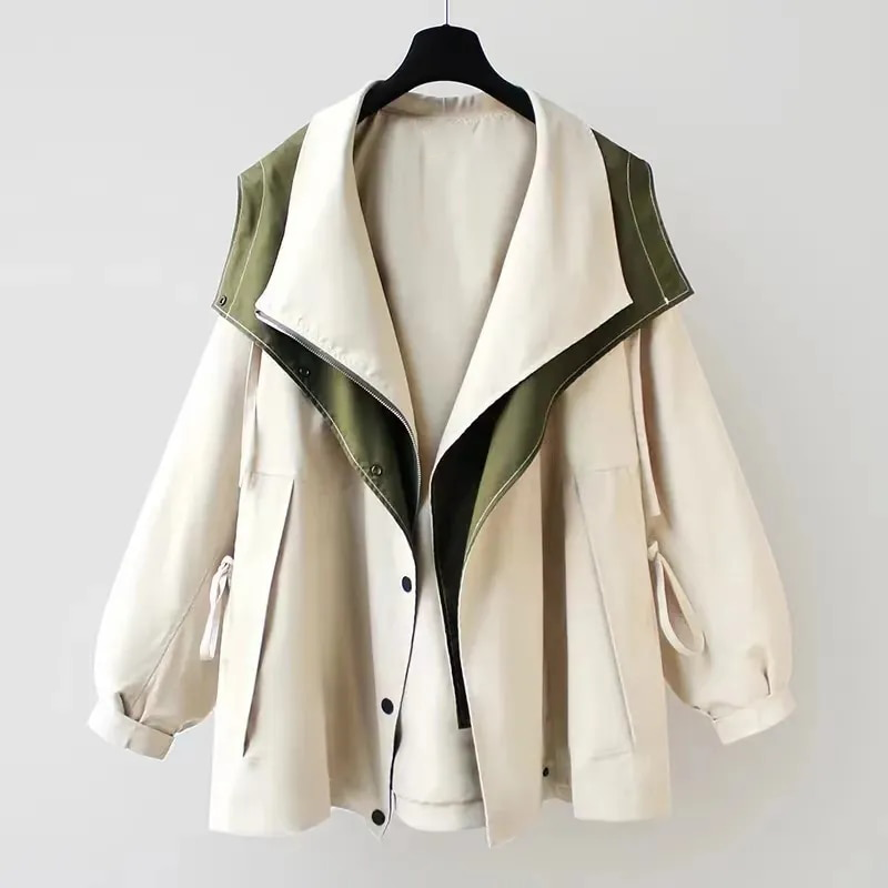 Laluna® | Contemporary Two-Tone Trench Coat