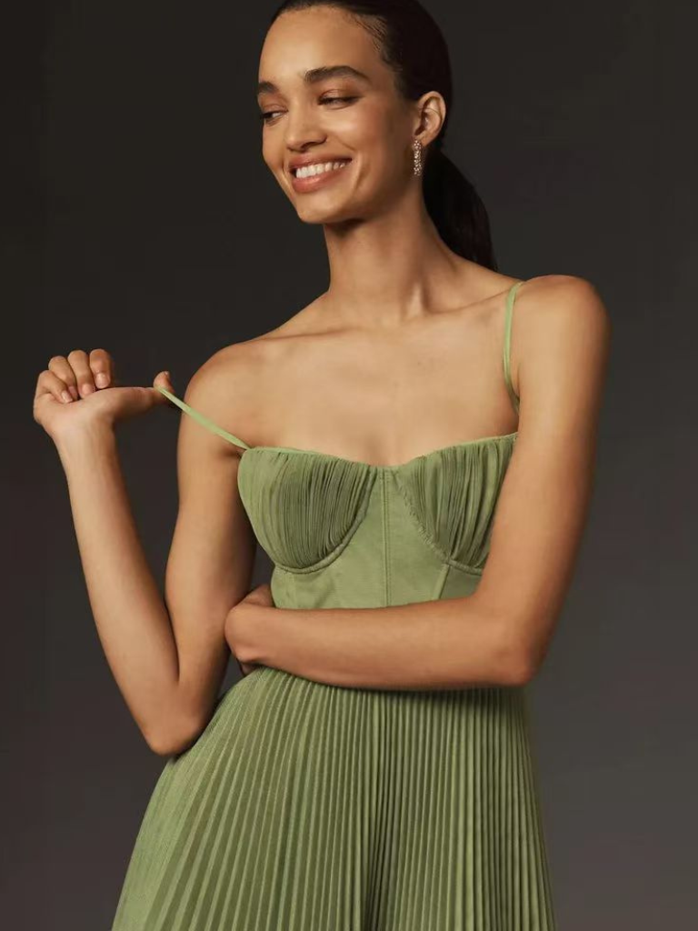 Laluna® | Stylish Olive Green Dress