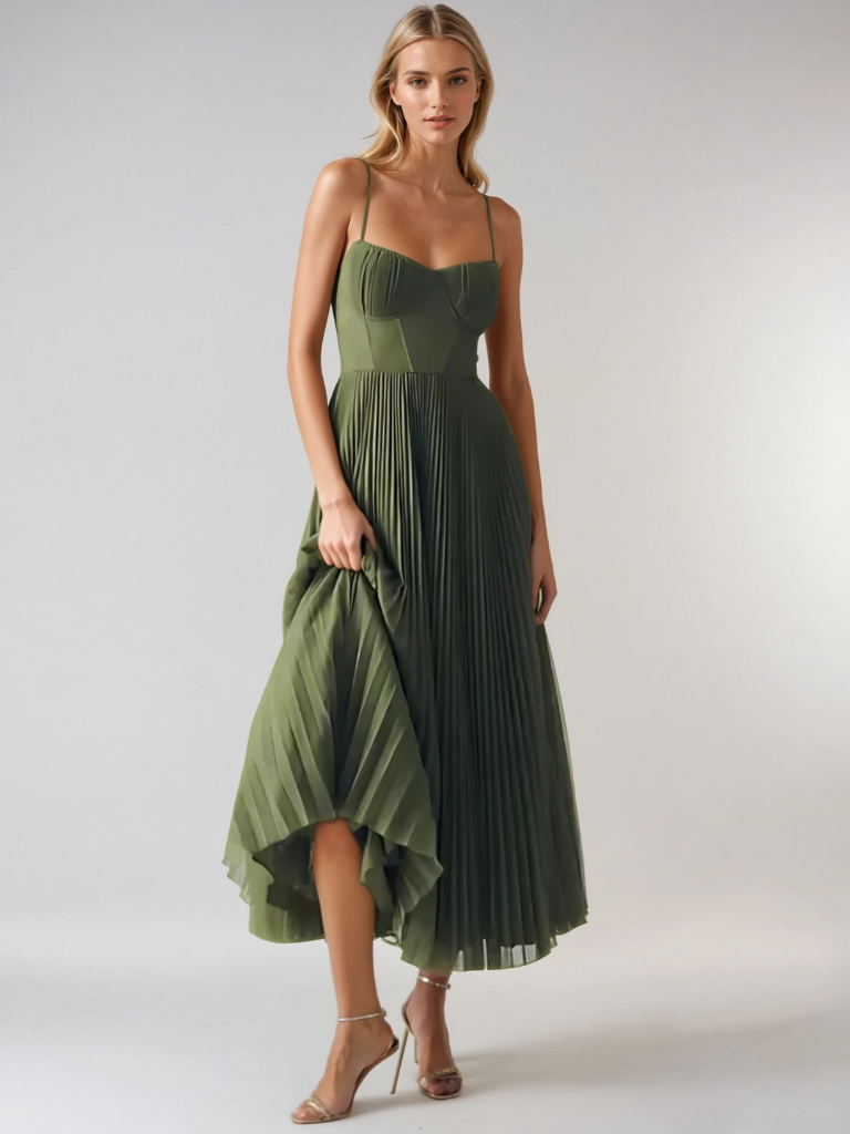 Laluna® | Stylish Olive Green Dress
