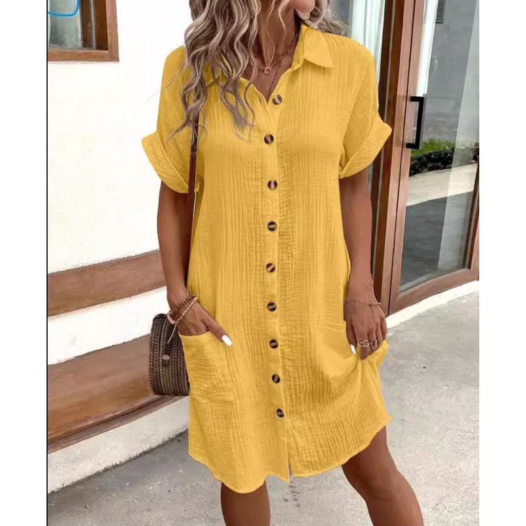 Laluna® | Chic women's dress with button details