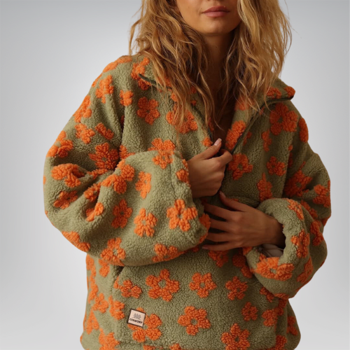 Laluna® | Fleece Sweater with Floral Print