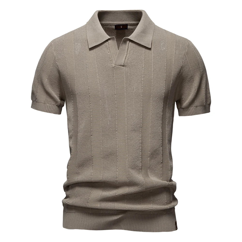 Laluna® | Striped Cotton Polo Shirt