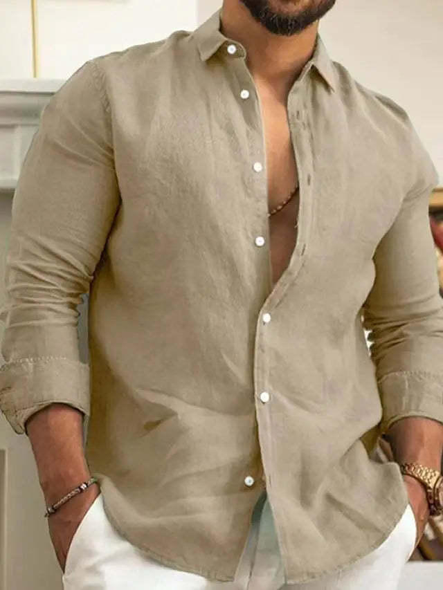 Thomas™ - Cotton Shirt Featuring an Italian Collar