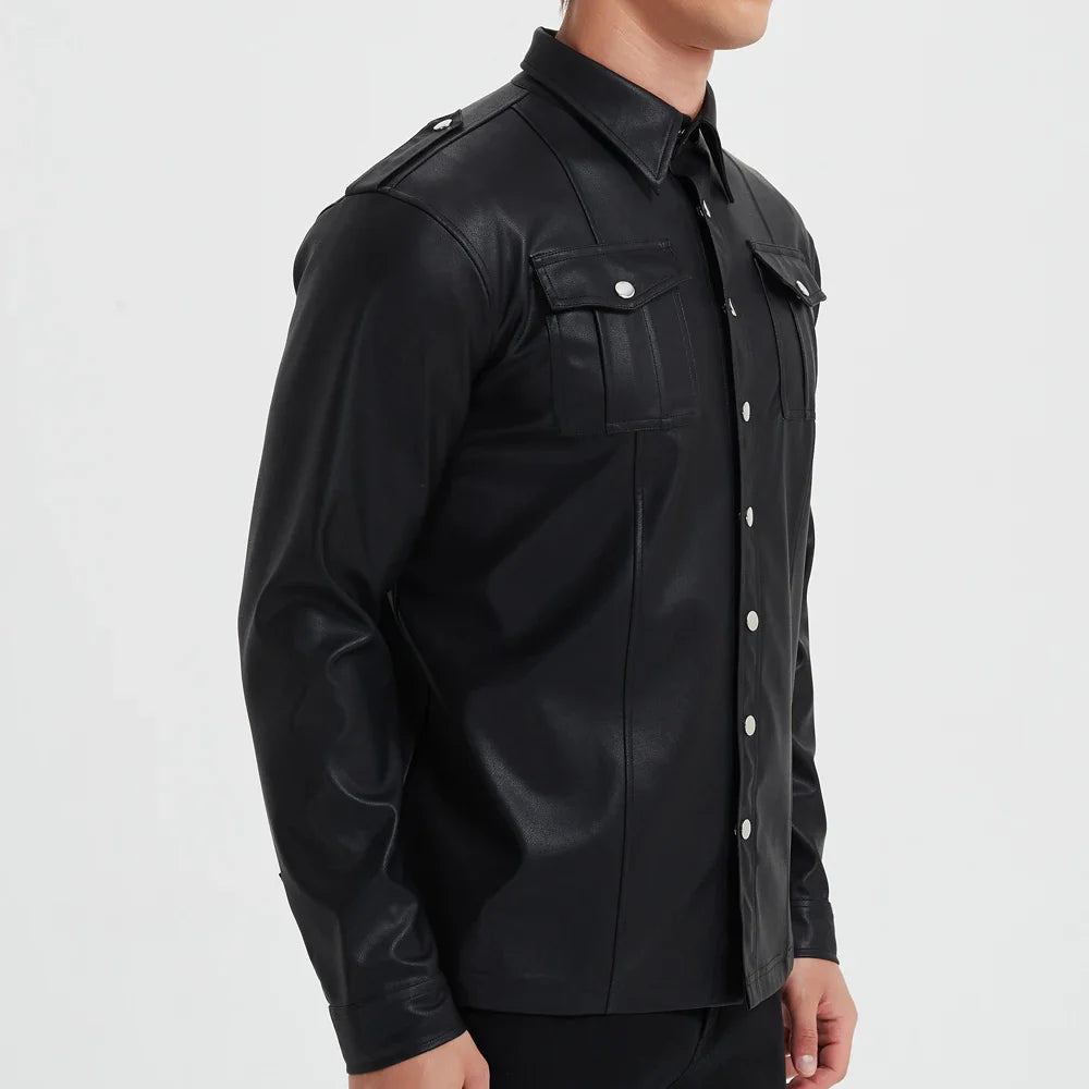Laluna® | Long Sleeve Leather Top