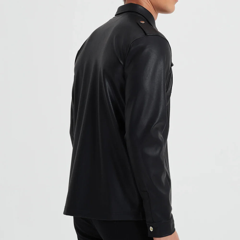 Laluna® | Long Sleeve Leather Top