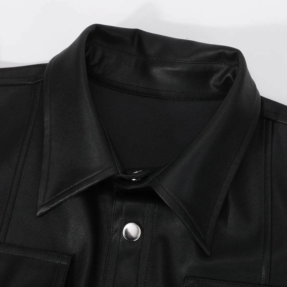 Laluna® | Long Sleeve Leather Top
