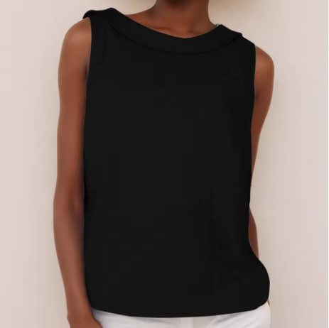 Laluna® | Sleeveless Roll Collar Top