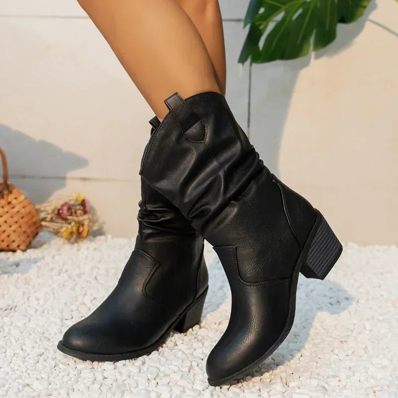 Laluna® | Classic Mid-Calf Western Boots