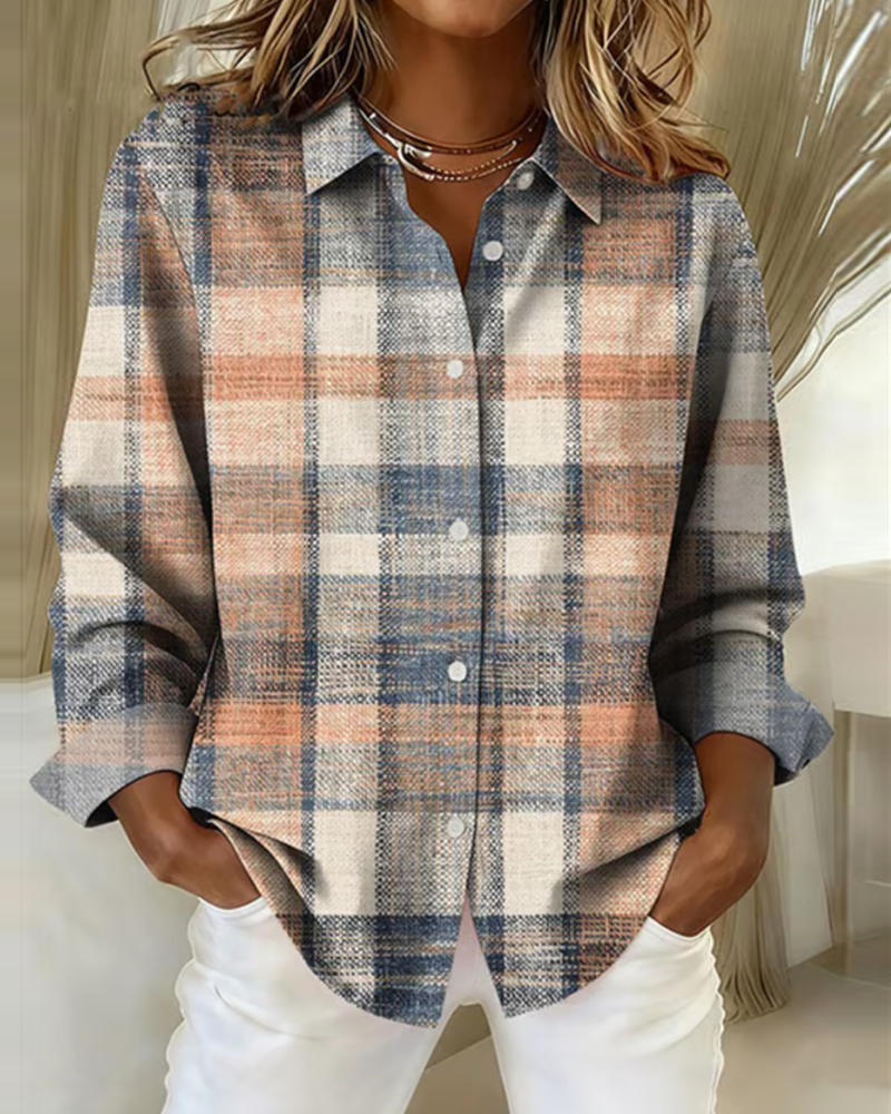 Laluna® | Vintage-style shirt with check pattern