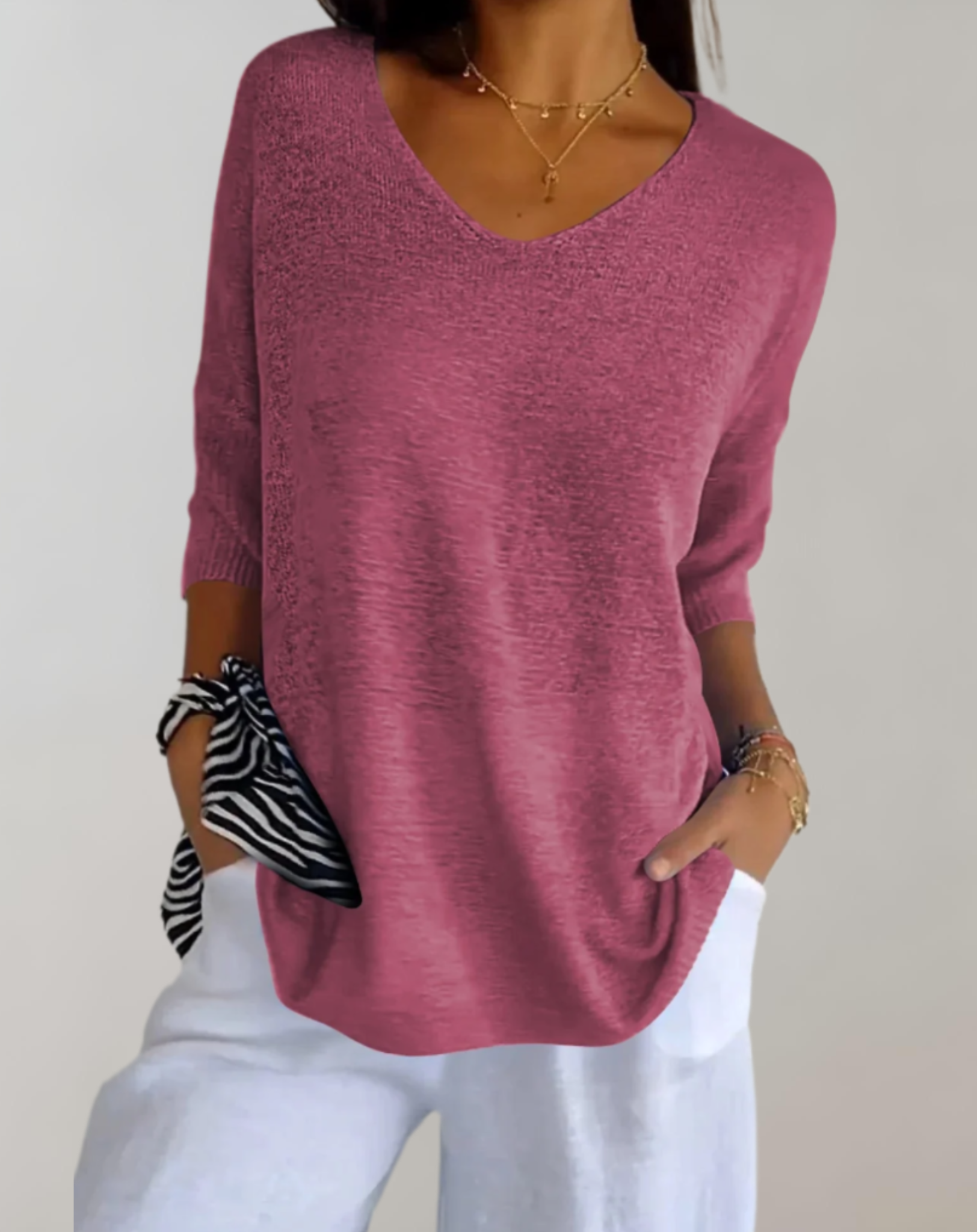Laluna® V-Neck Knitted Top
