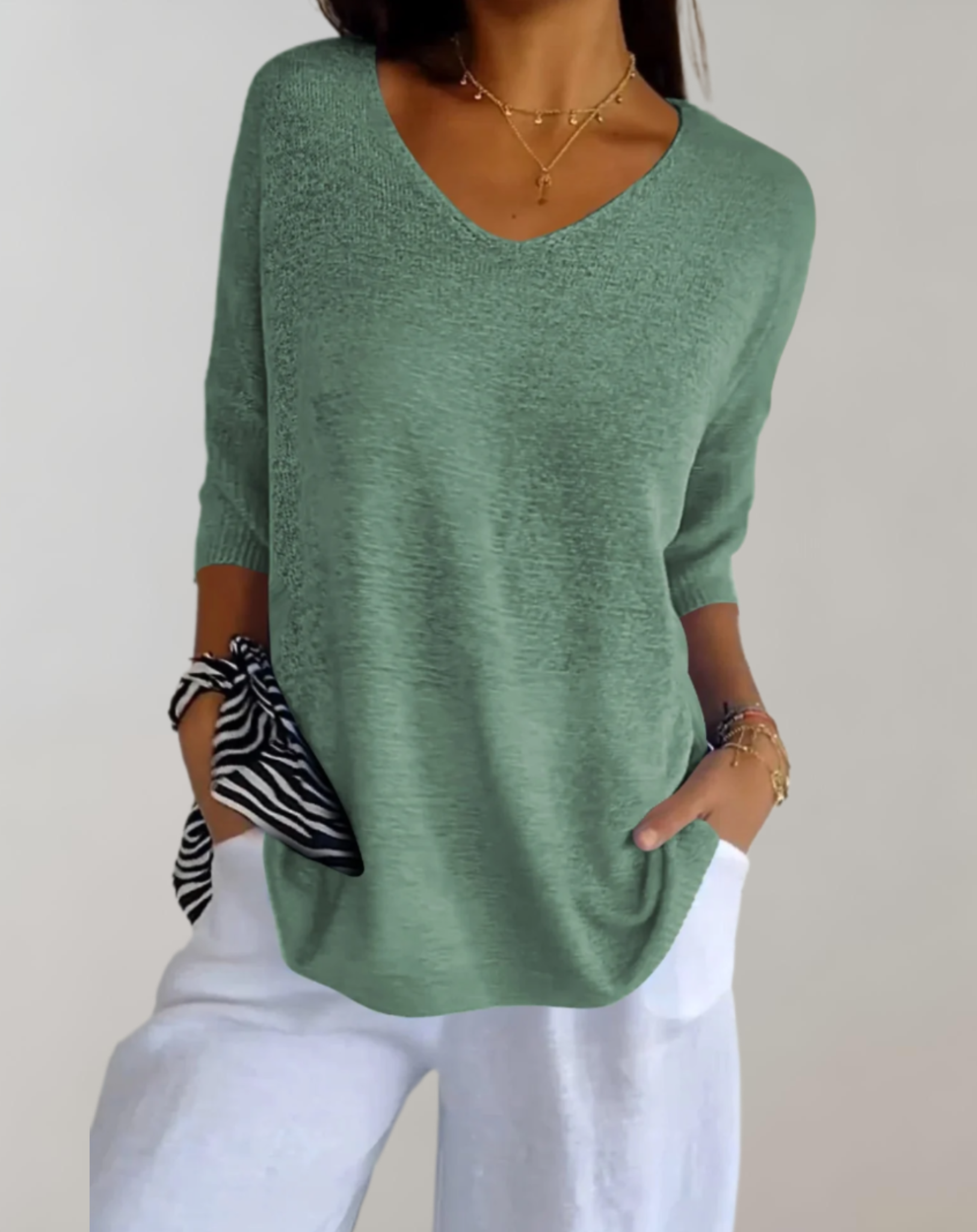 Laluna® V-Neck Knitted Top