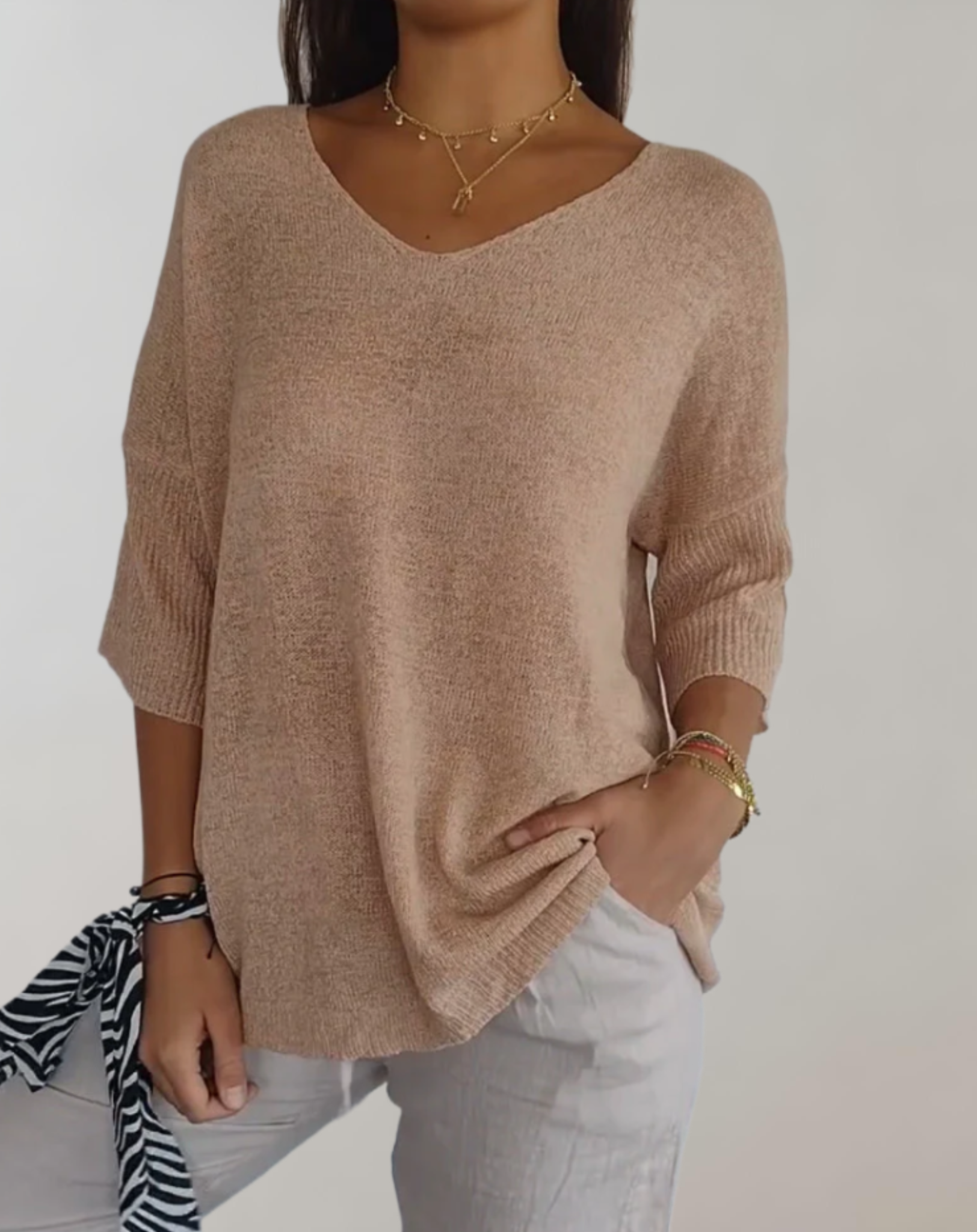 Laluna® V-Neck Knitted Top