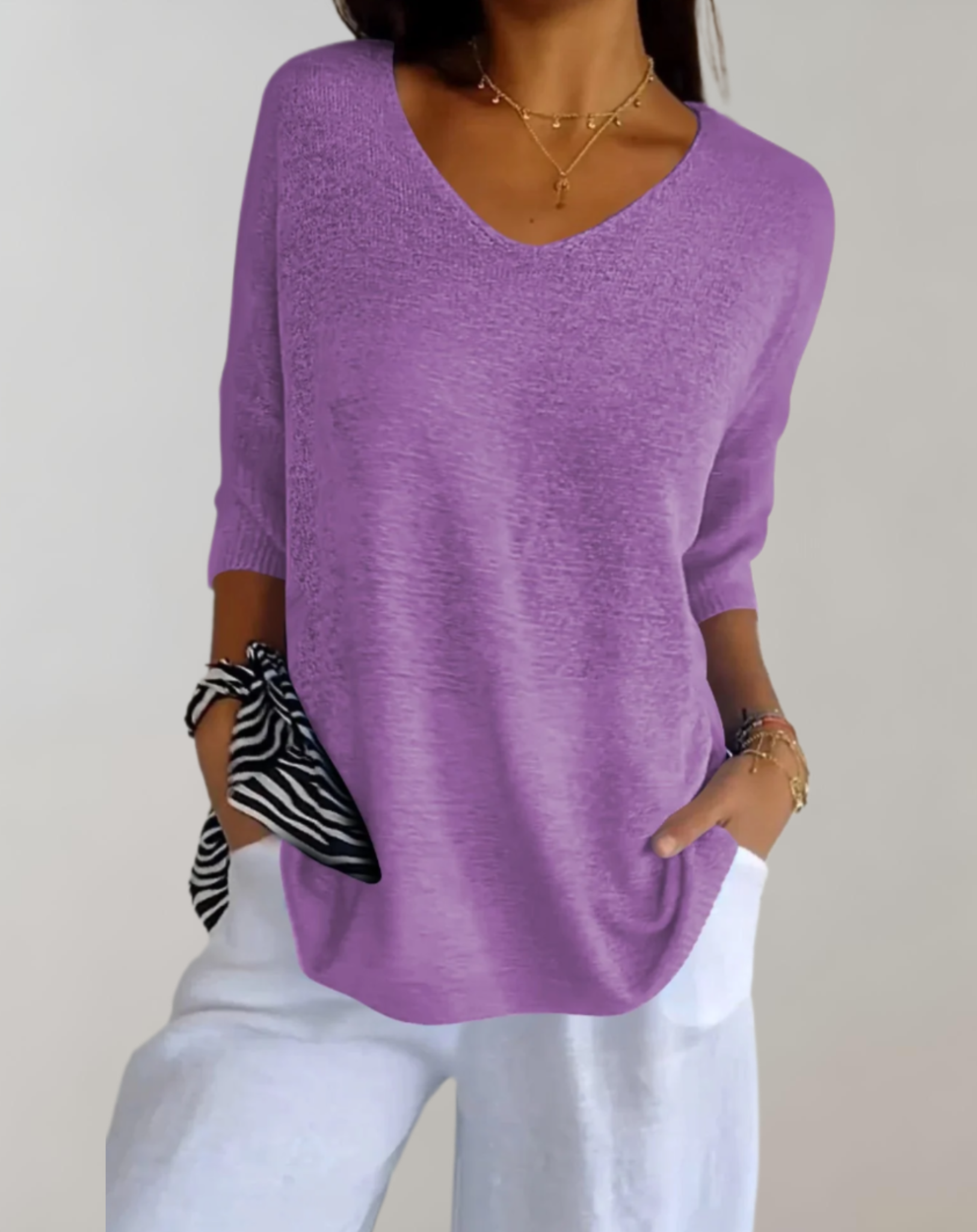 Laluna® V-Neck Knitted Top