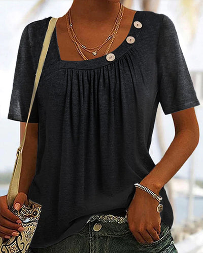 Laluna® | Cozy Short Sleeve Solid Top