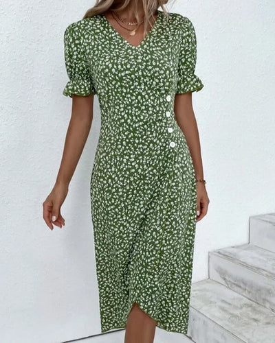Laluna® Floral Print Short Sleeve Dress