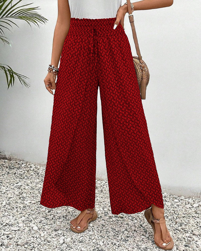Drawstring Summer Pants with Elastic Cuffs