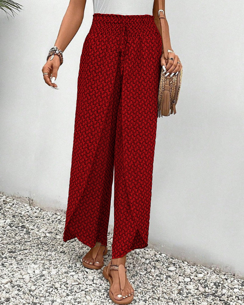 Drawstring Summer Pants with Elastic Cuffs