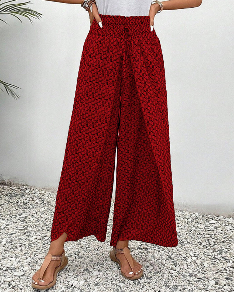 Drawstring Summer Pants with Elastic Cuffs