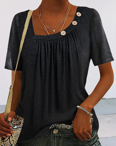 Laluna® | Cozy Short Sleeve Solid Top