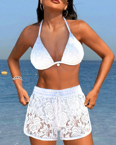 Laluna® | Chic Solid Lace Bikini Ensemble