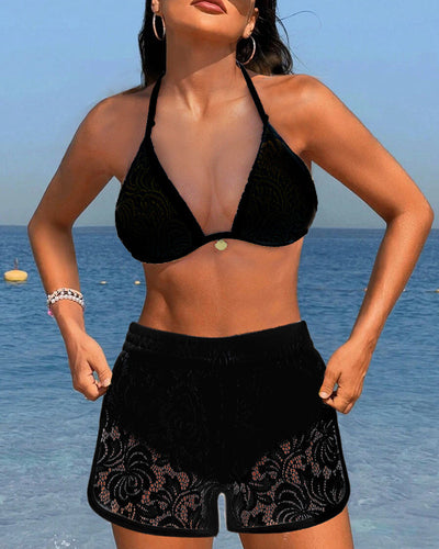 Laluna® | Chic Solid Lace Bikini Ensemble