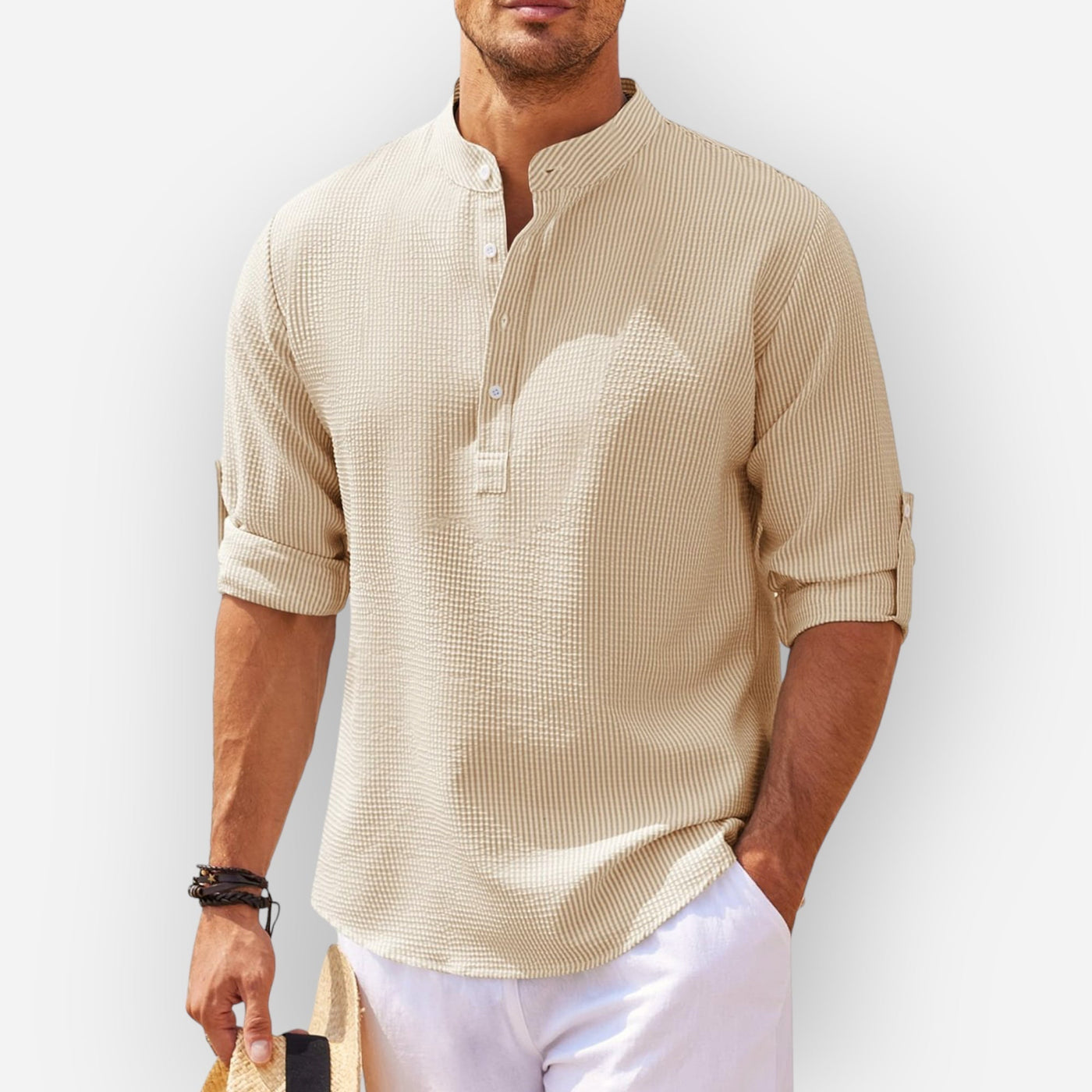 LucaMoretti™ Men's Cotton-Linen Shirt