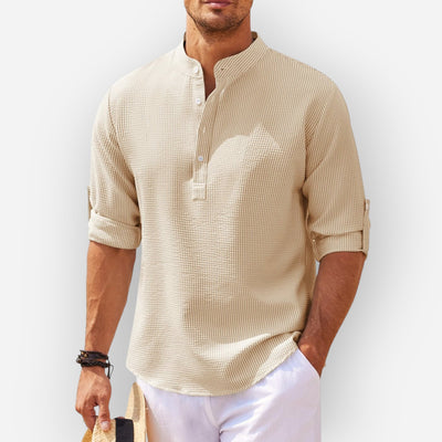 LucaMoretti™ Men's Cotton-Linen Shirt