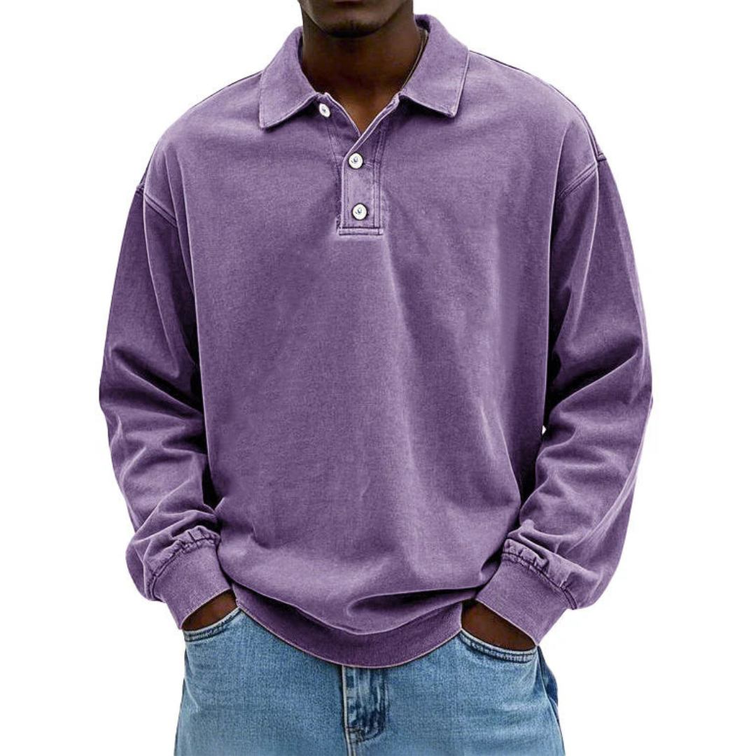 Matteo | Long Sleeve Polo Shirt for Men