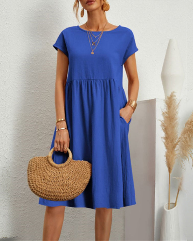Laluna® | Relaxed Fit Round Neck Dress