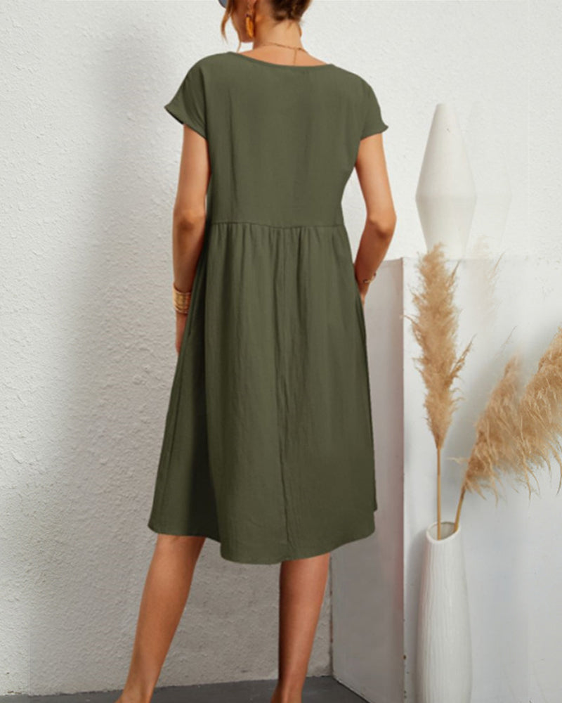 Laluna® | Relaxed Fit Round Neck Dress